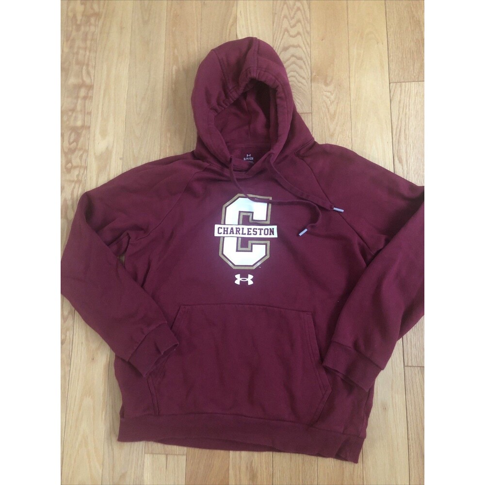 Under Armour College of Charleston Red Hoodie Small with pouch and drawstring